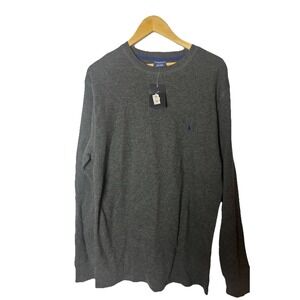 Polo Ralph Lauren Mens Sz L Gray Sleepwear Thermal Long Sleeve Shirt NWT